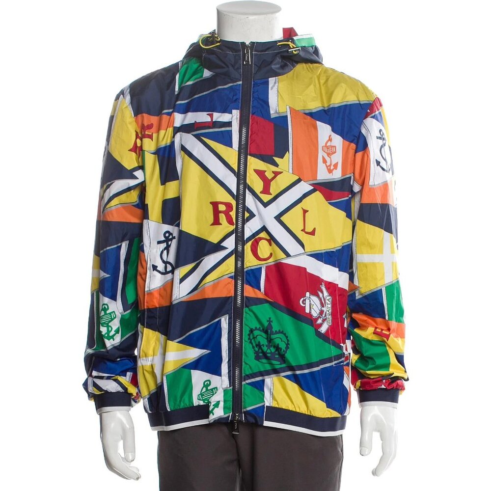NEW $628 Rare Polo Ralph Lauren Newport Jacket! M Windbreaker Huge Sailing Print